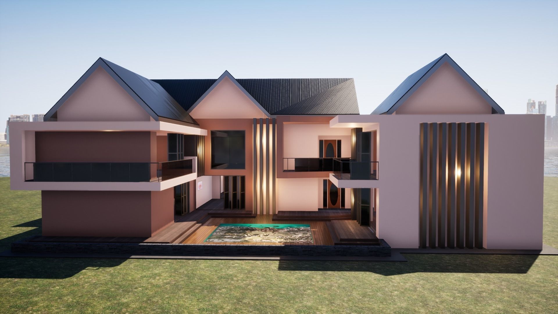 Five Bedroom Mansion 3D model_4