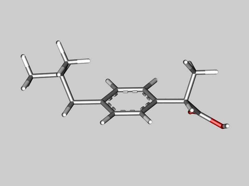 Ibuprofen molecule 3D model_4
