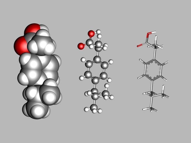 Ibuprofen molecule 3D model_2