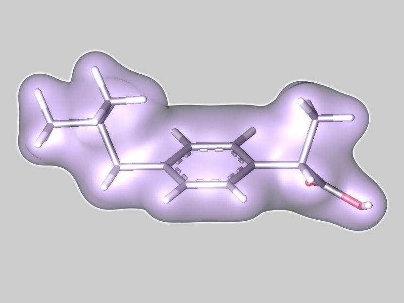 Ibuprofen molecule 3D model_5
