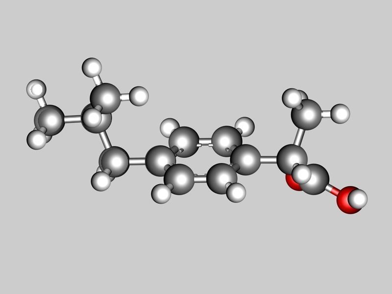 Ibuprofen molecule 3D model_6