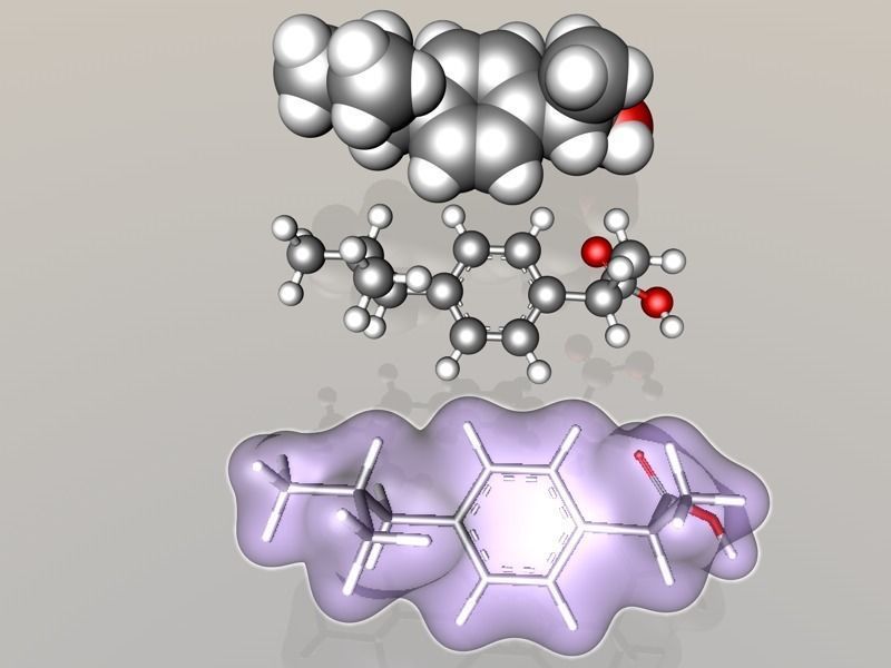 Ibuprofen molecule 3D model_8