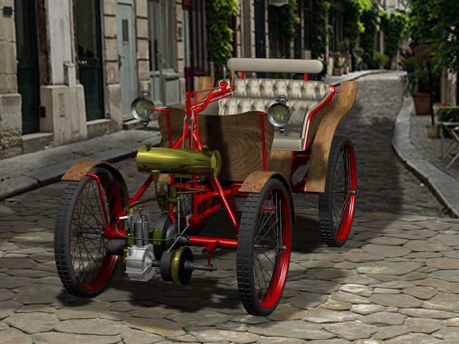 Victoria Combination 1898 vintage car 3D model