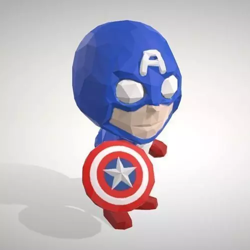 Captain America - LowpolyPOP Figurine Free 3D print model