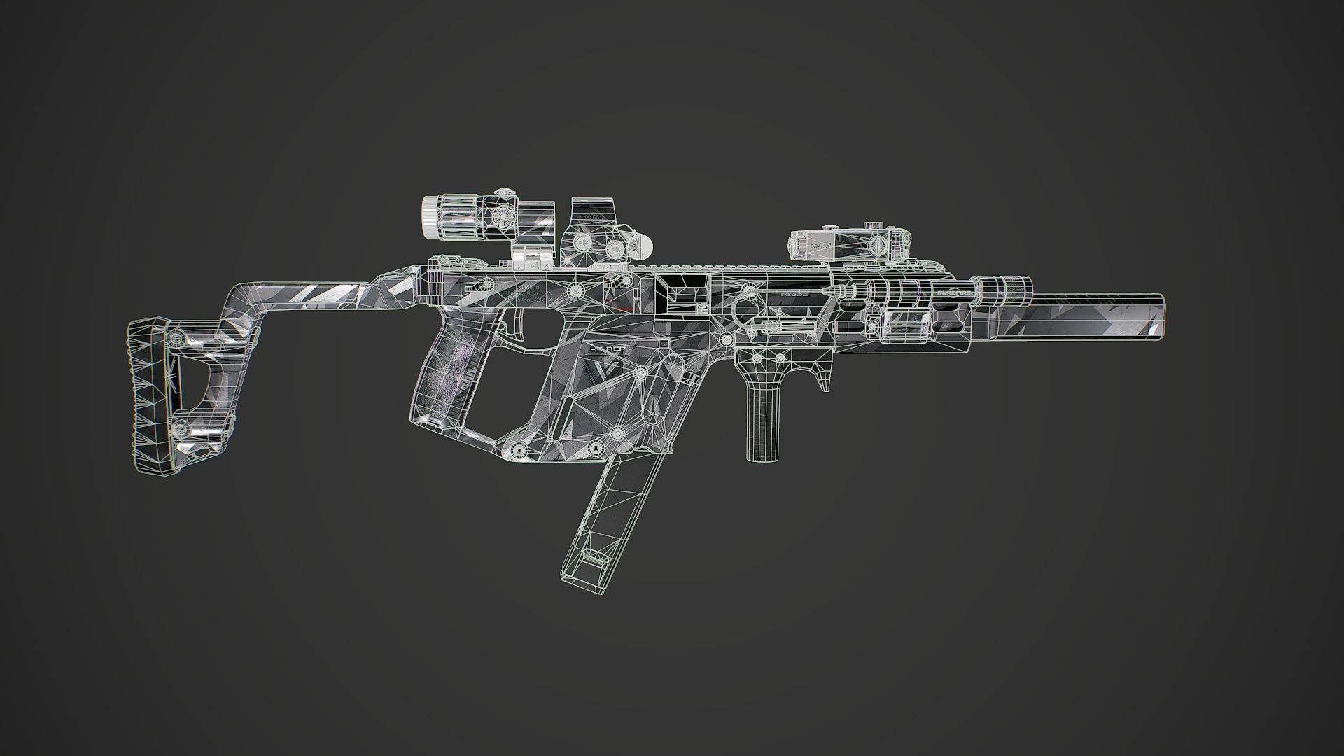 Kriss Vector gen2 camouflage  Low-poly 3D model_12