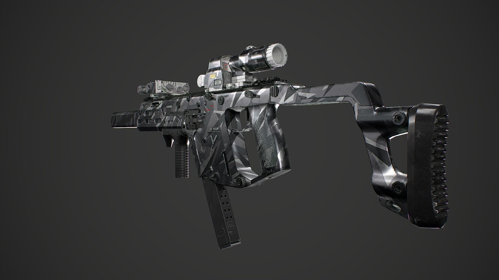 Kriss Vector gen2 camouflage  Low-poly 3D model_1