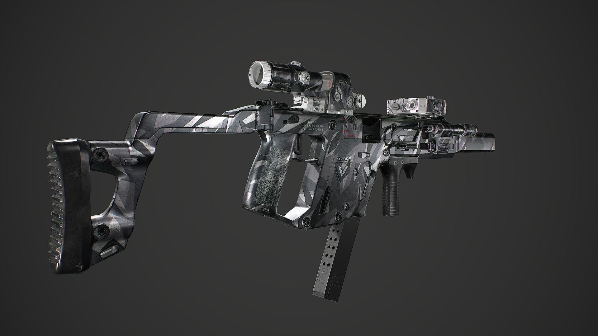 Kriss Vector gen2 camouflage  Low-poly 3D model_4