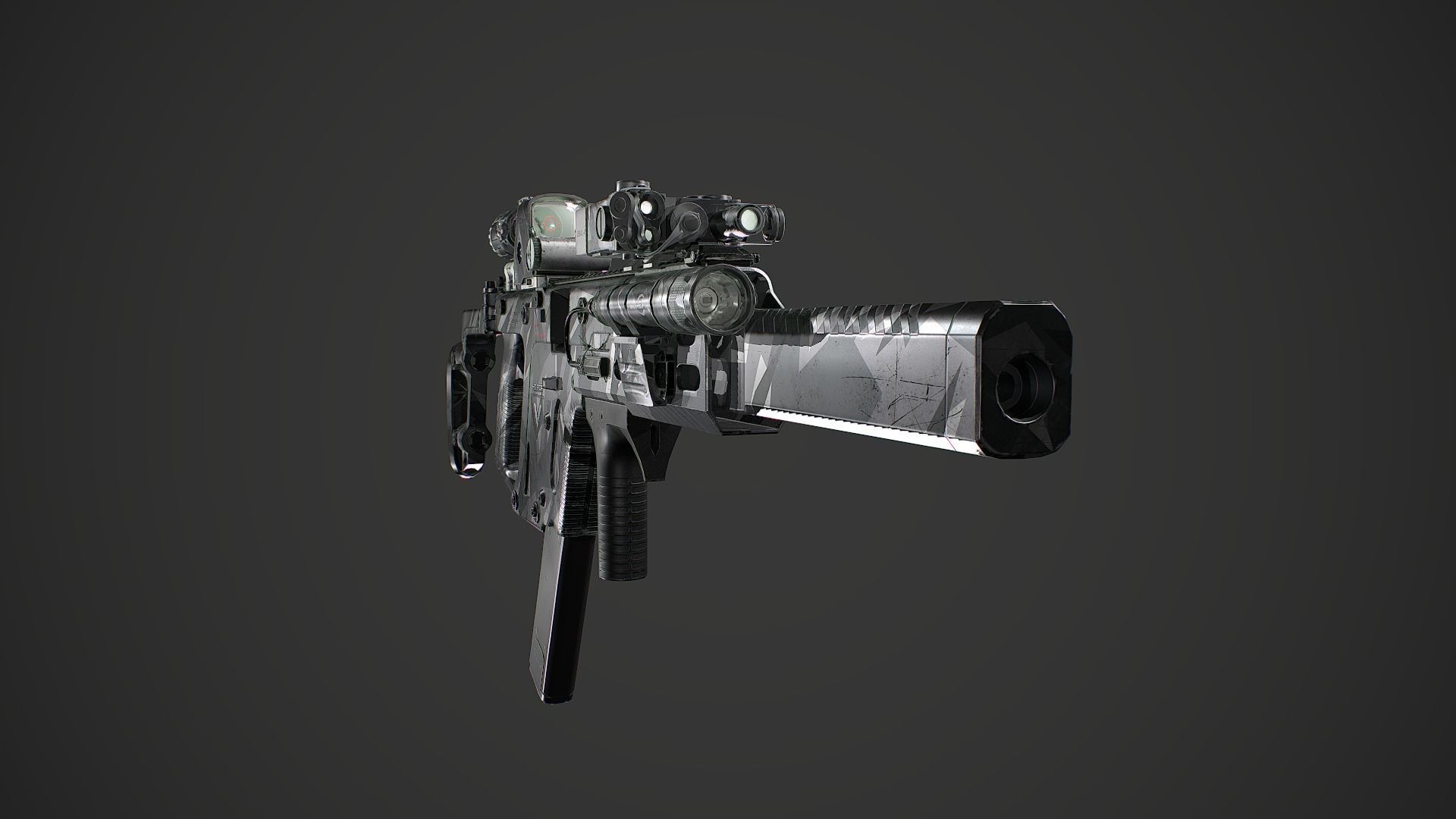 Kriss Vector gen2 camouflage  Low-poly 3D model_7