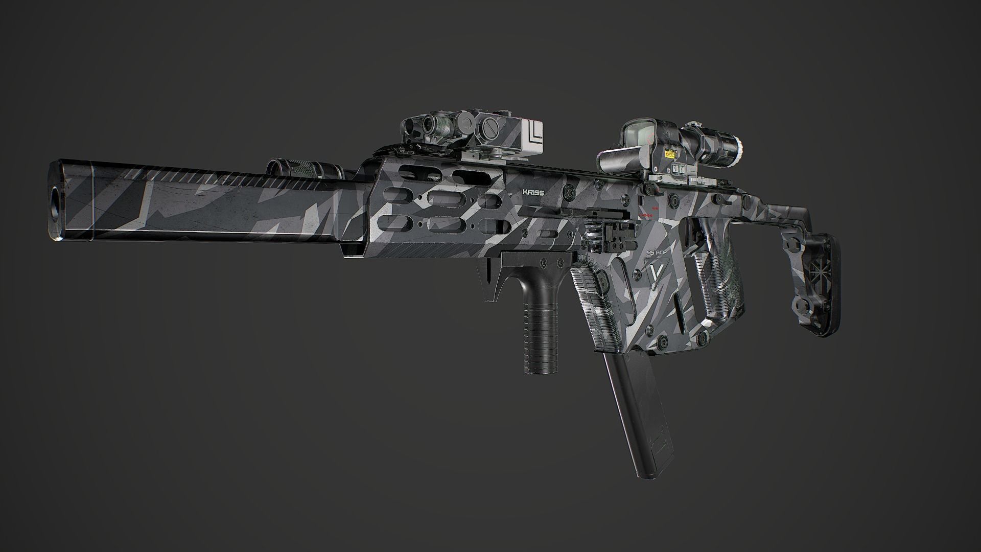 Kriss Vector gen2 camouflage  Low-poly 3D model_9