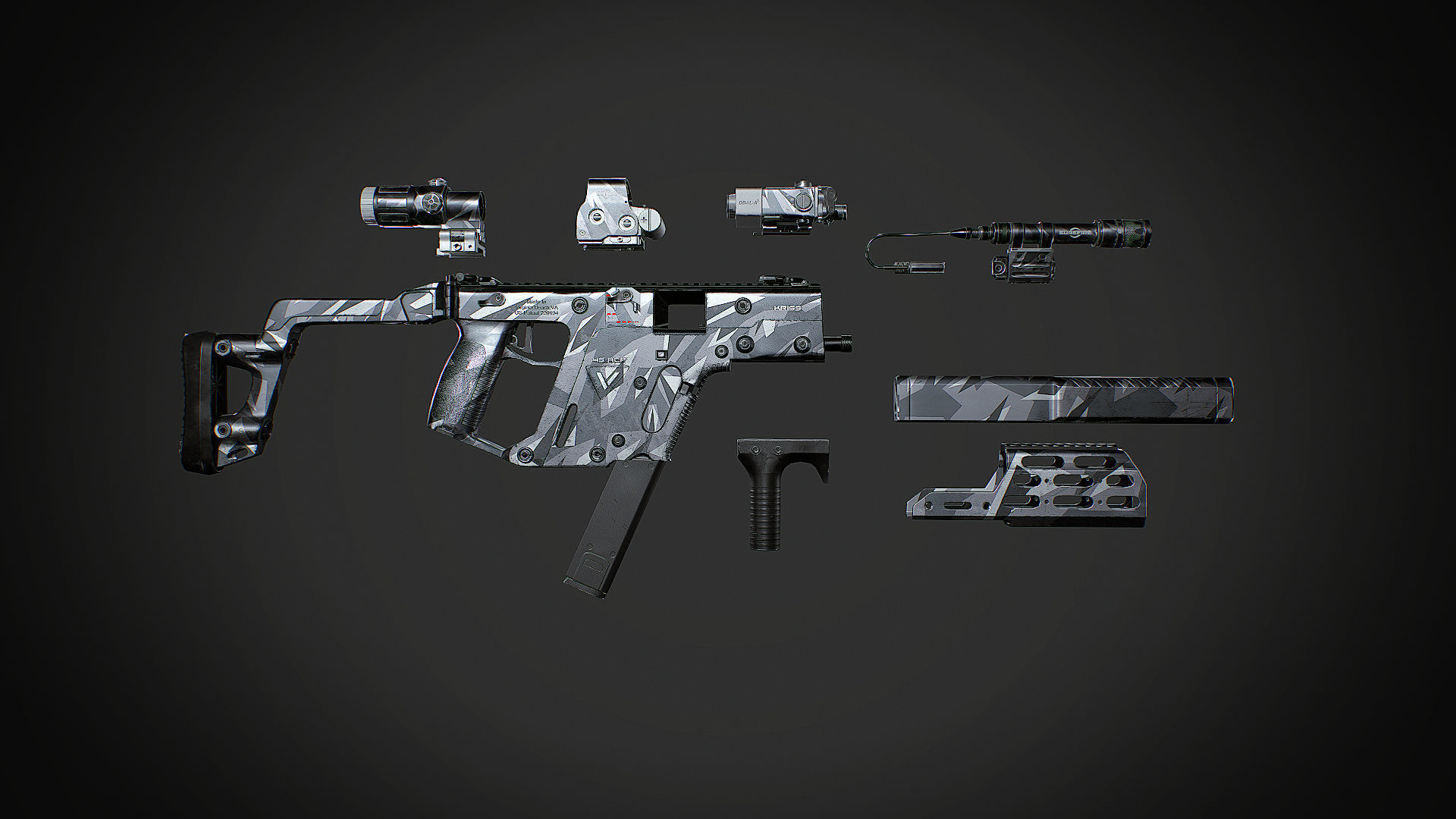 Kriss Vector gen2 camouflage  Low-poly 3D model_16