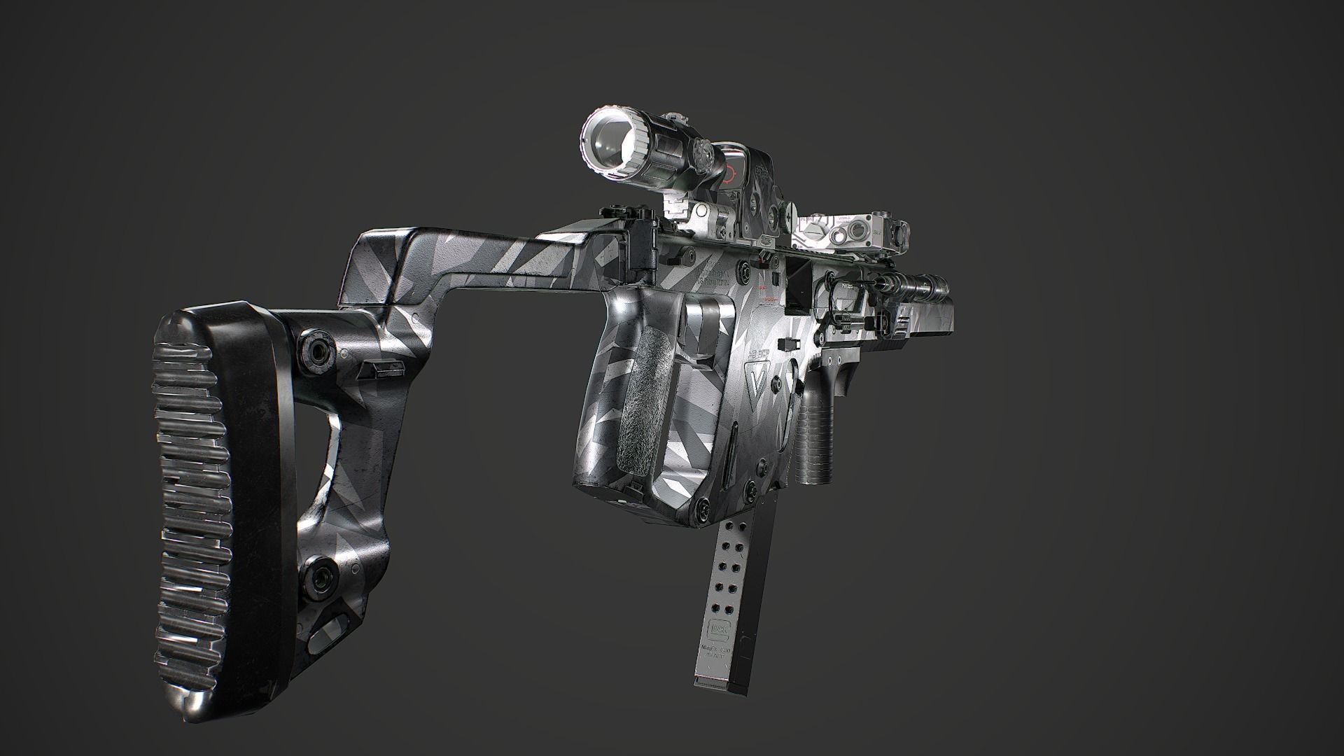 Kriss Vector gen2 camouflage  Low-poly 3D model_3