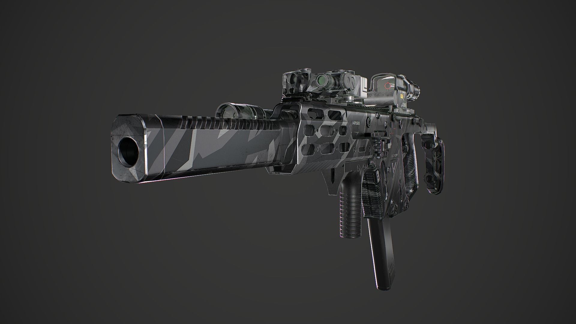 Kriss Vector gen2 camouflage  Low-poly 3D model_8