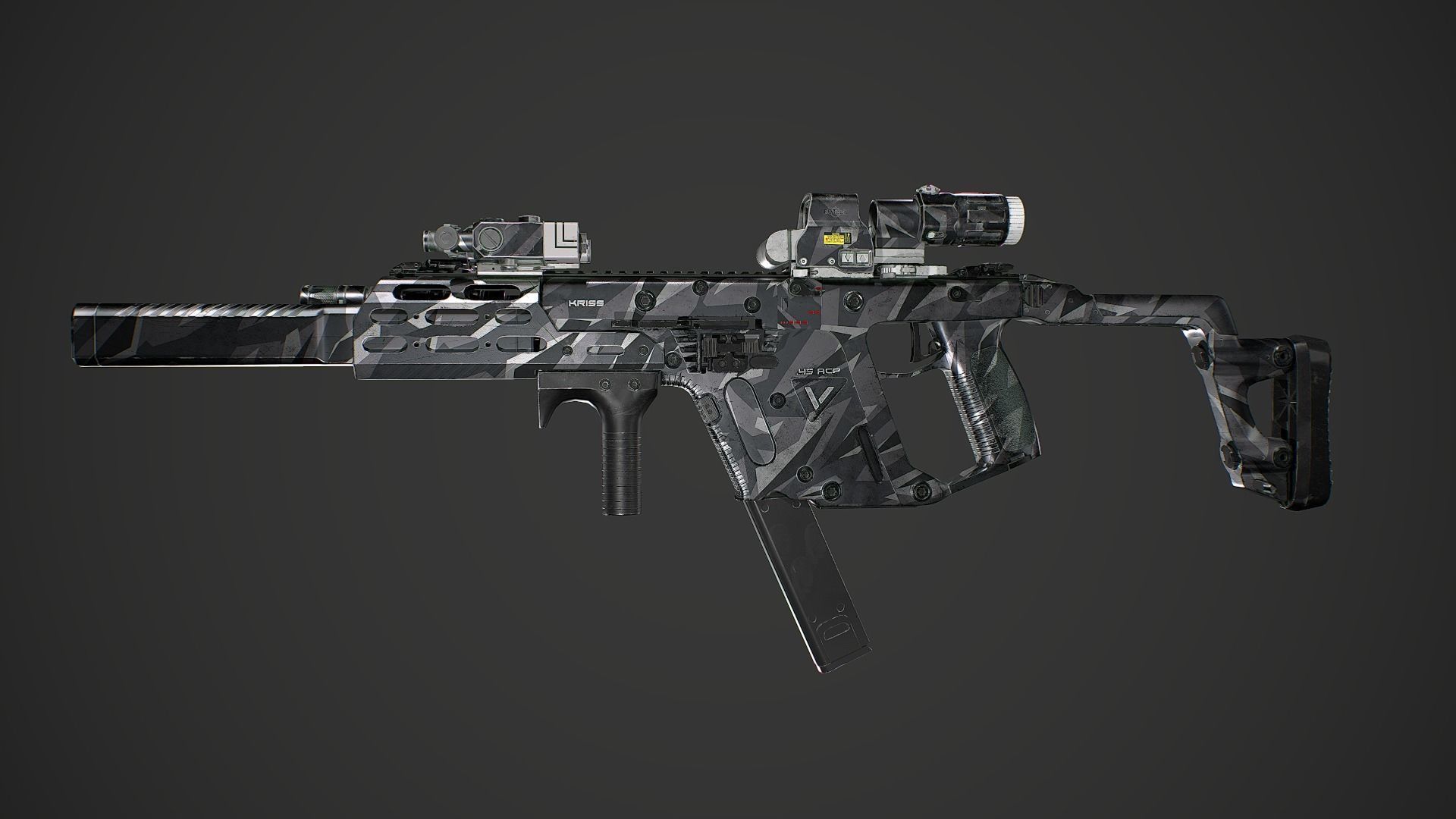 Kriss Vector gen2 camouflage  Low-poly 3D model_10