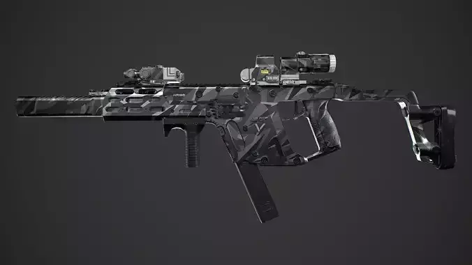 Kriss Vector gen2 camouflage  Low-poly 3D model