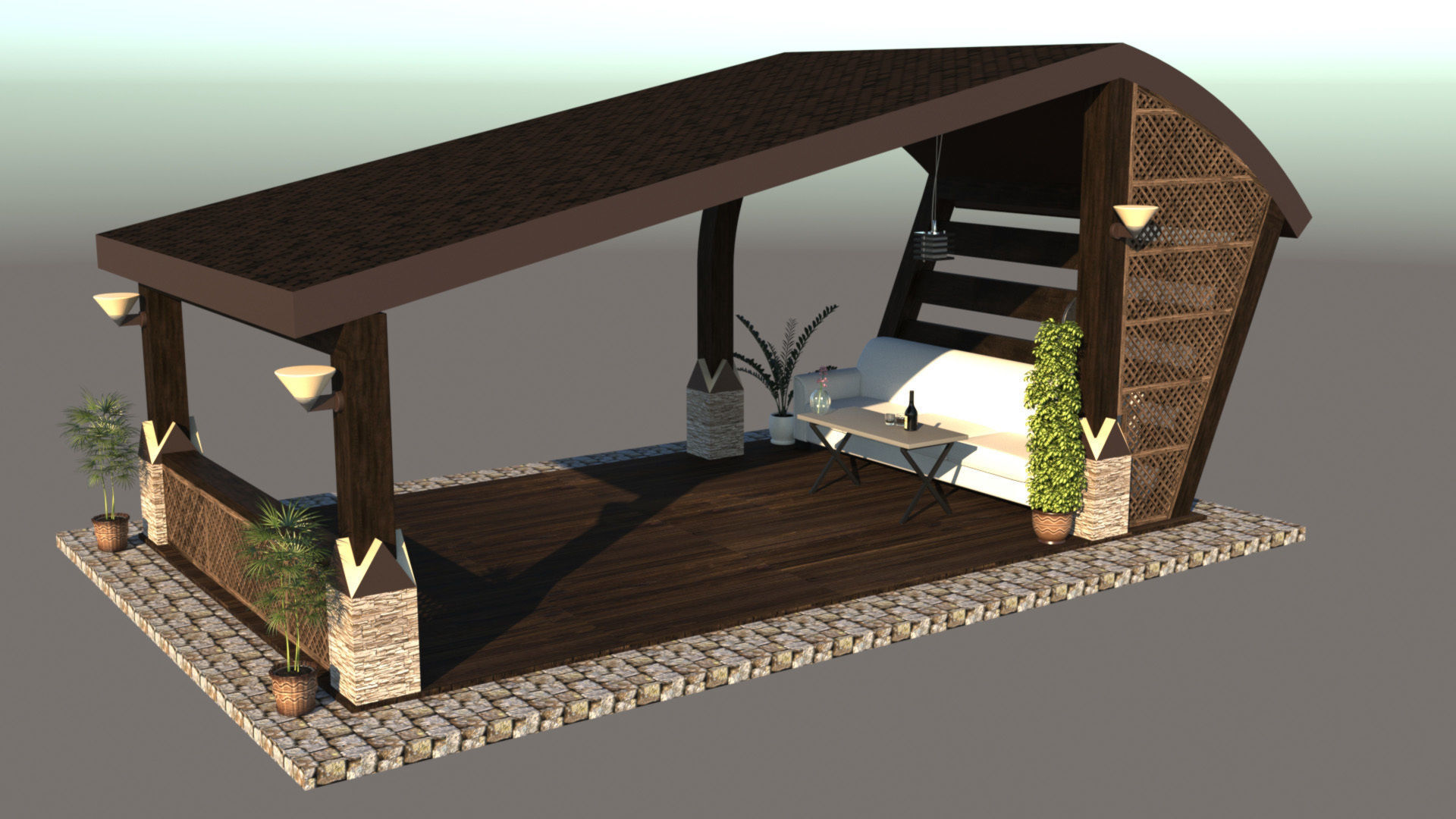 Alcove for rest 3D model_1