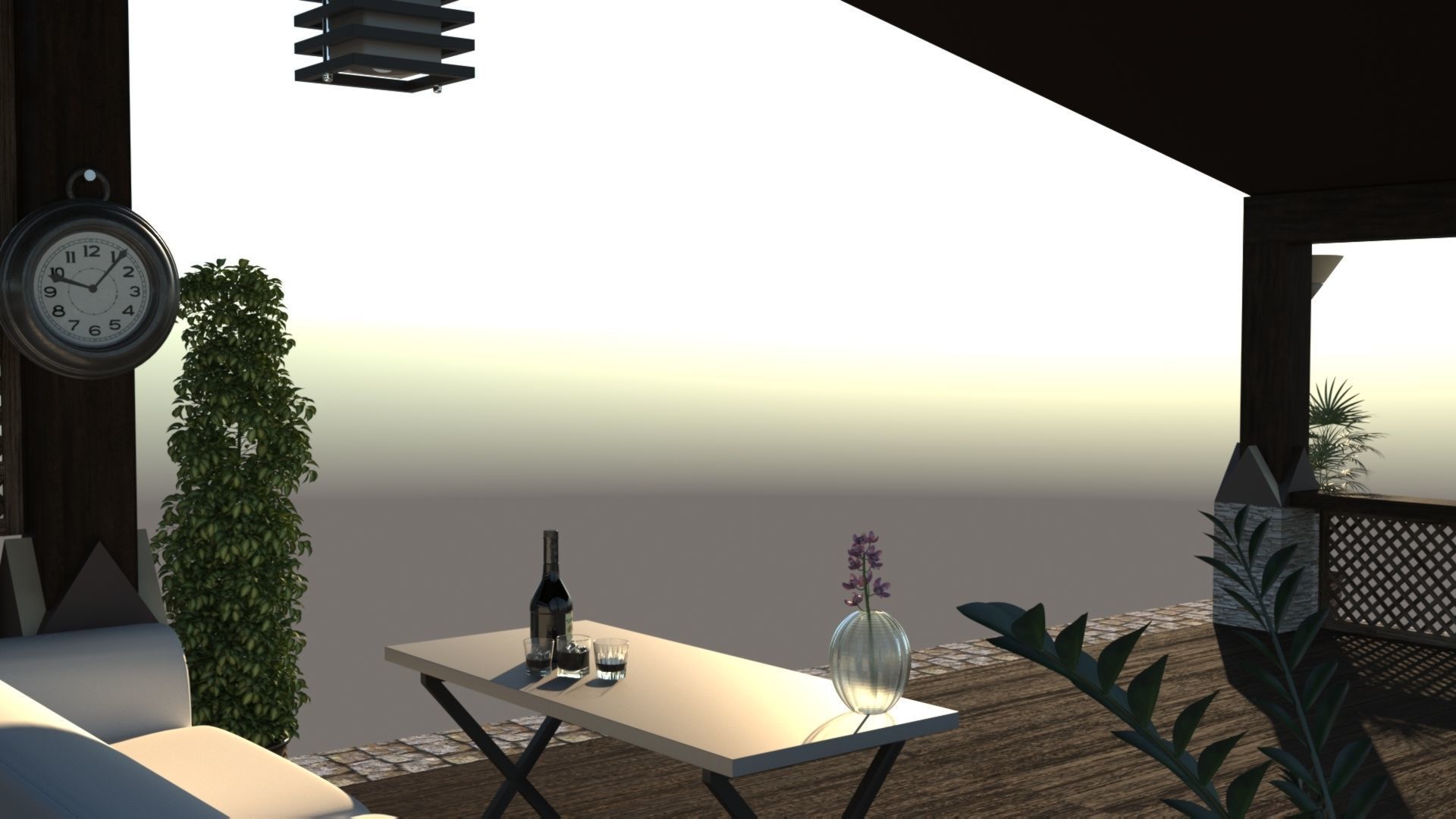 Alcove for rest 3D model_3