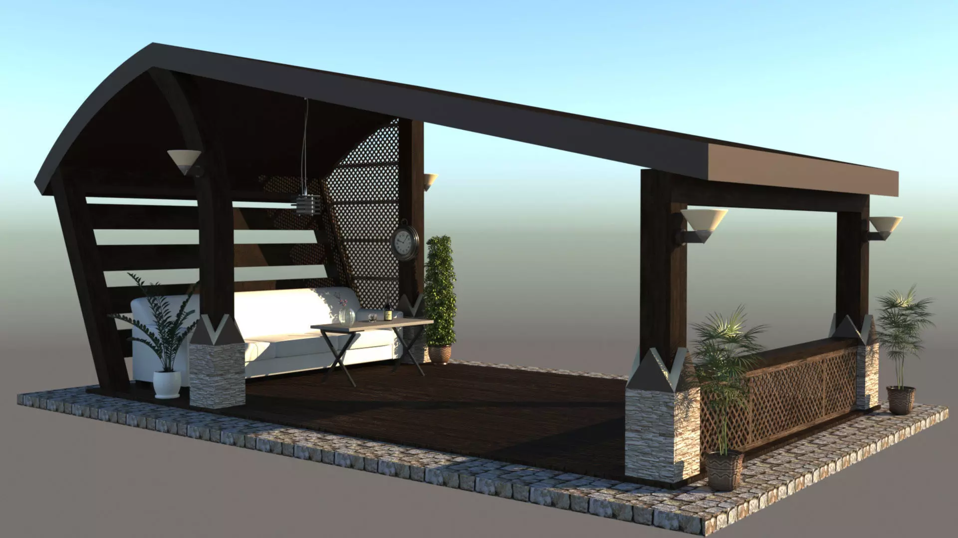 Alcove for rest 3D model_0