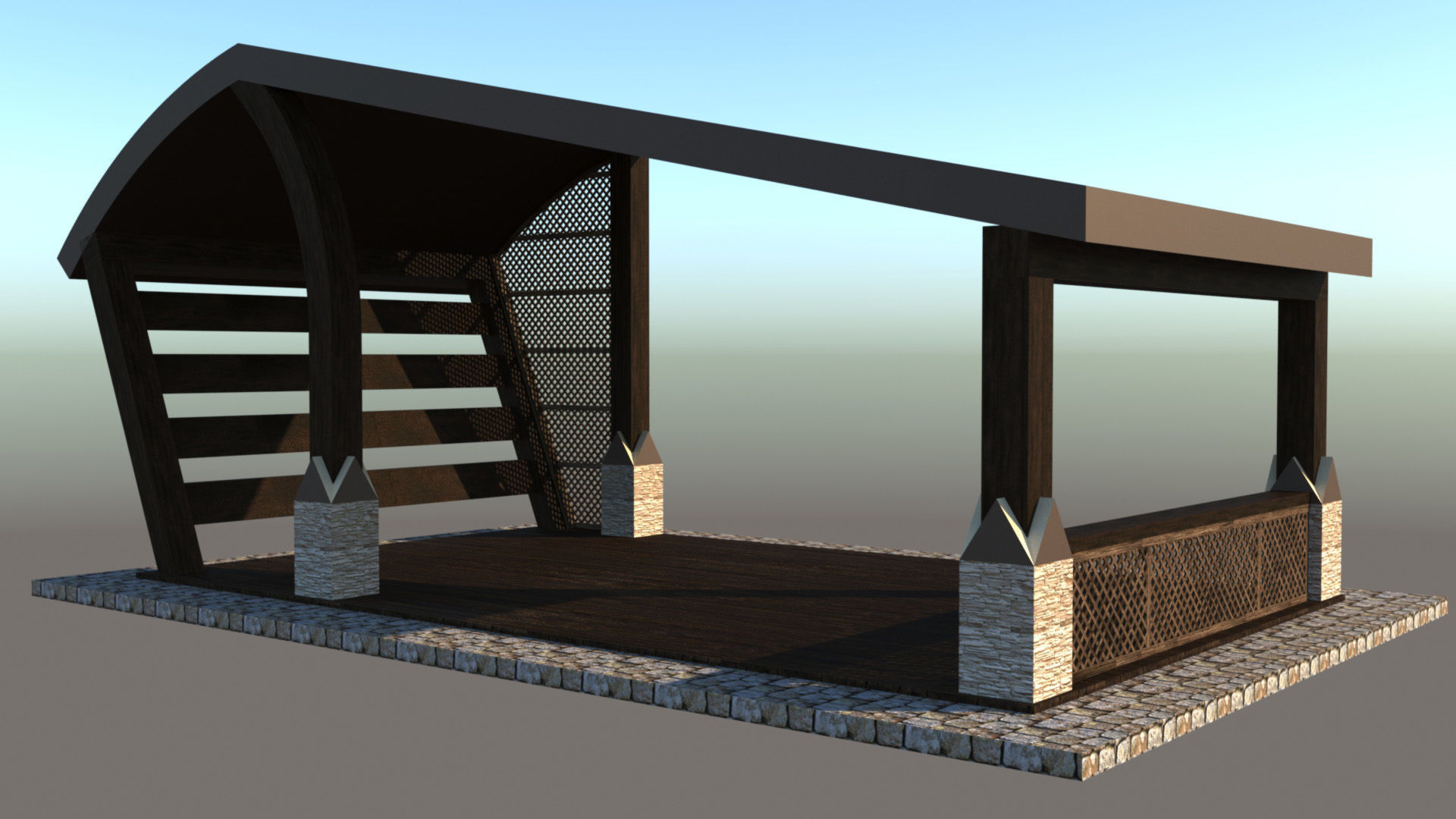 Alcove for rest 3D model_4