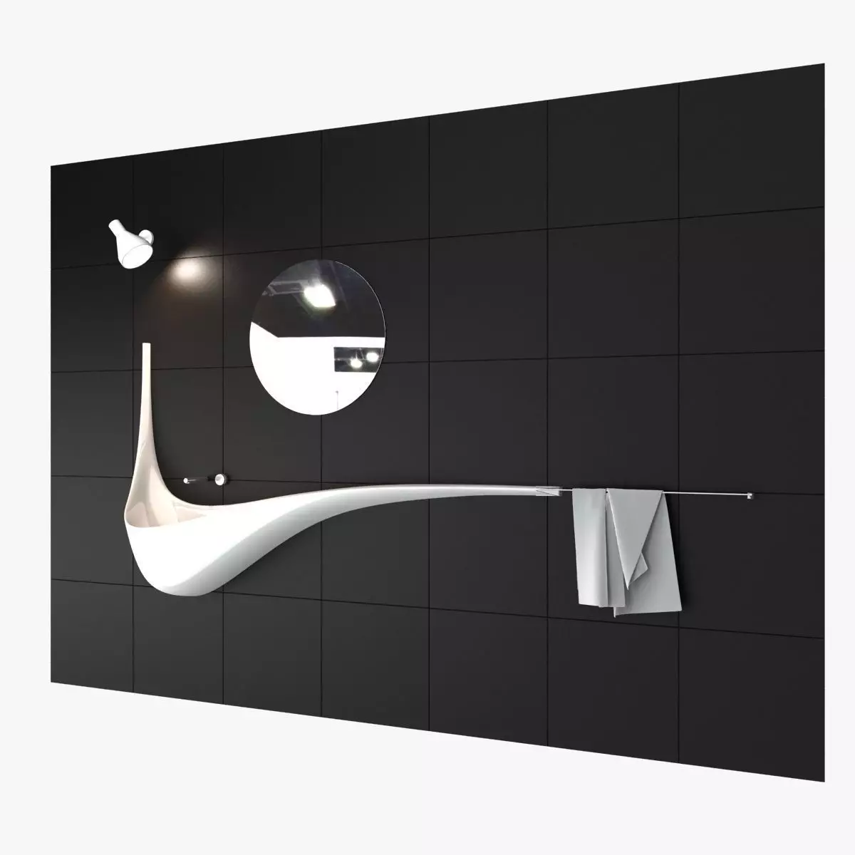 Falper Wing Modern Washbasin 3D model