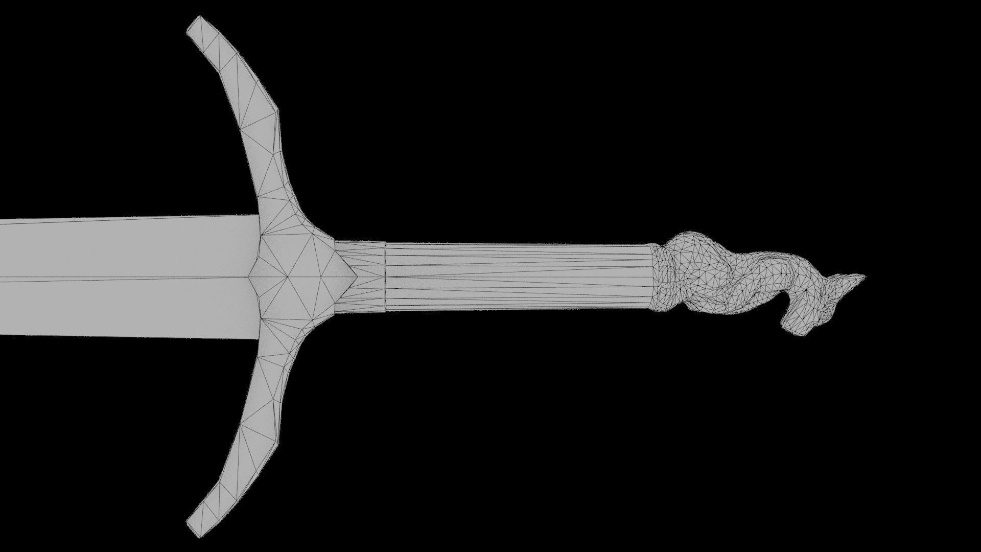 Dragon Sword Gameready Low-poly 3D model_5