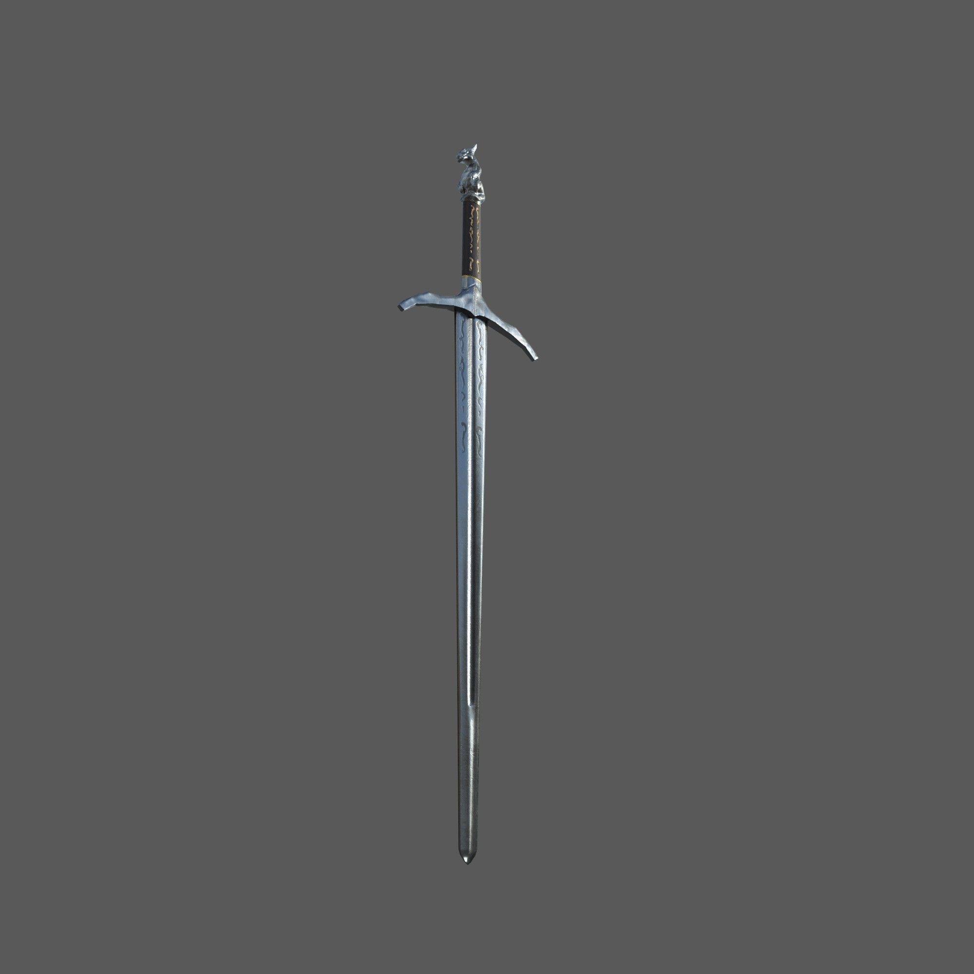 Dragon Sword Gameready Low-poly 3D model_3