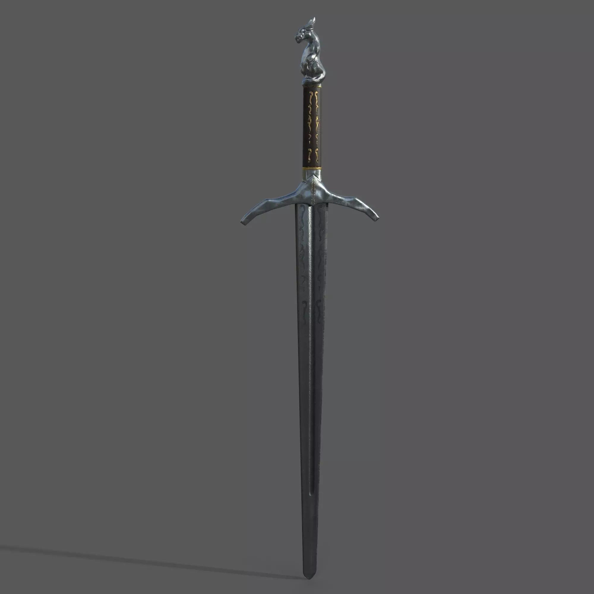 Dragon Sword Gameready Low-poly 3D model_0