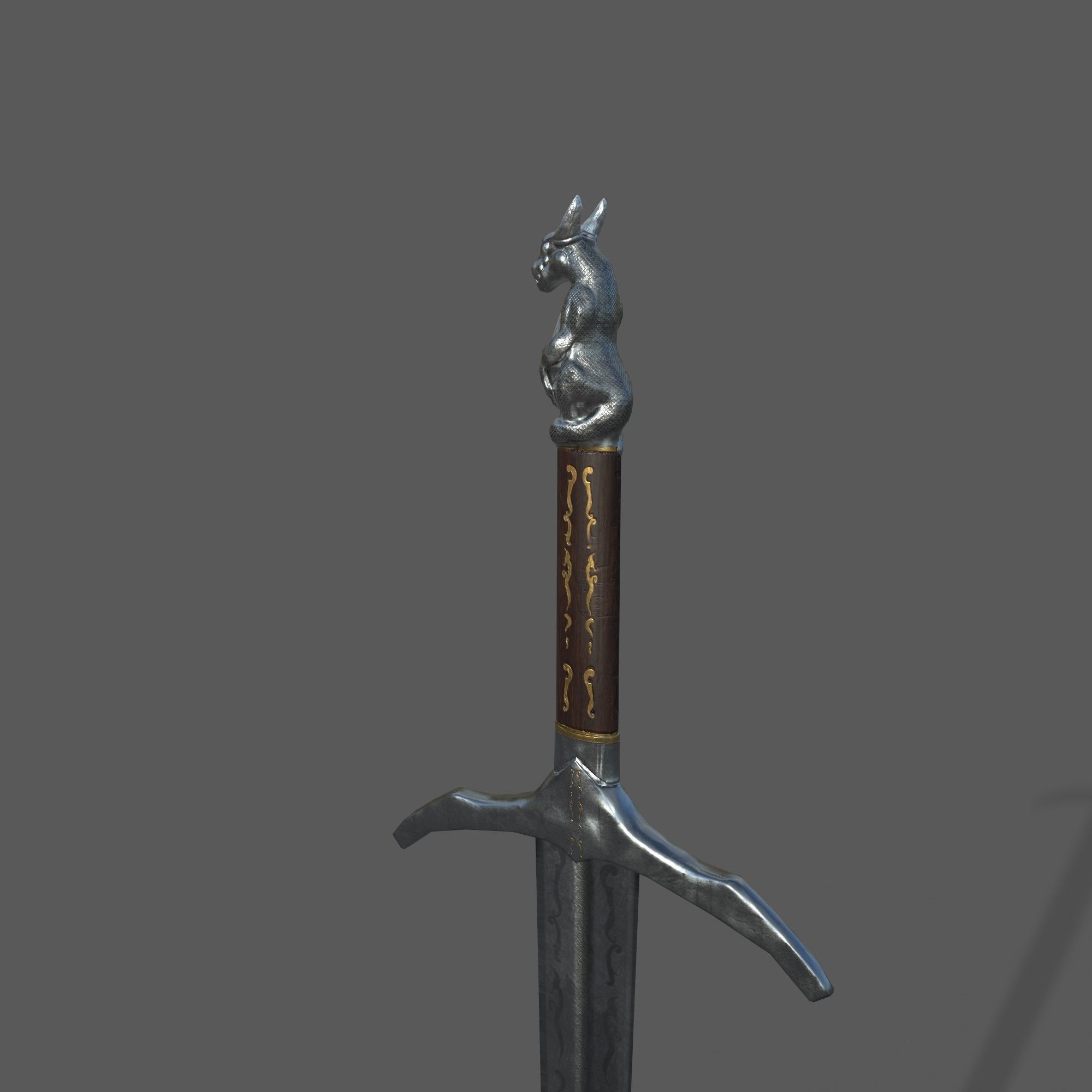 Dragon Sword Gameready Low-poly 3D model_2