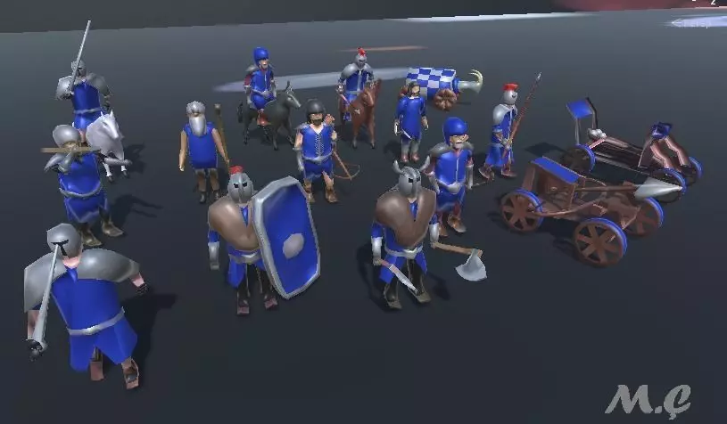 Medieval Soldier Pack Low-poly 3D model_0