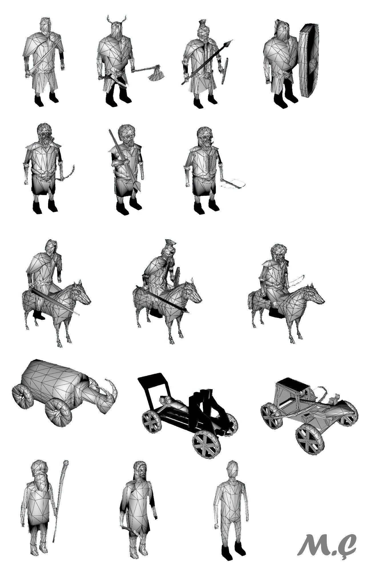 Medieval Soldier Pack Low-poly 3D model_5