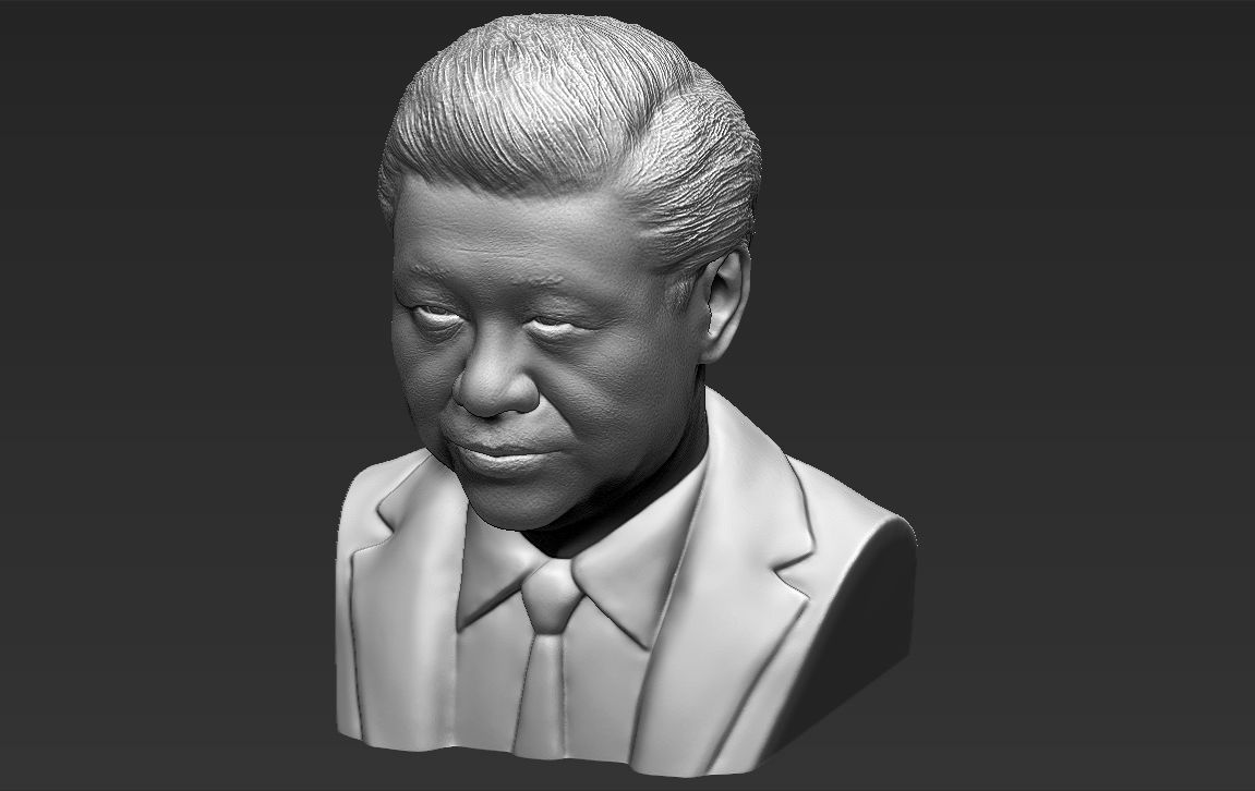 Xi Jinping bust 3D printing ready stl obj formats 3D print model_16
