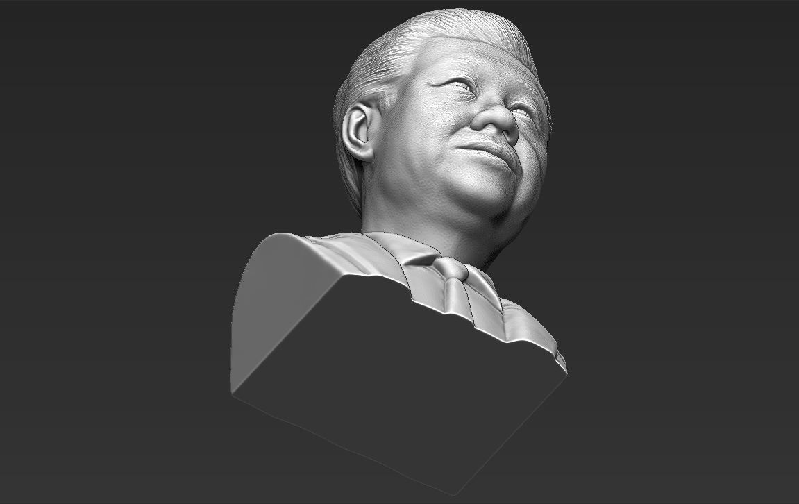 Xi Jinping bust 3D printing ready stl obj formats 3D print model_23