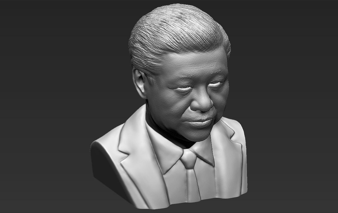 Xi Jinping bust 3D printing ready stl obj formats 3D print model_15