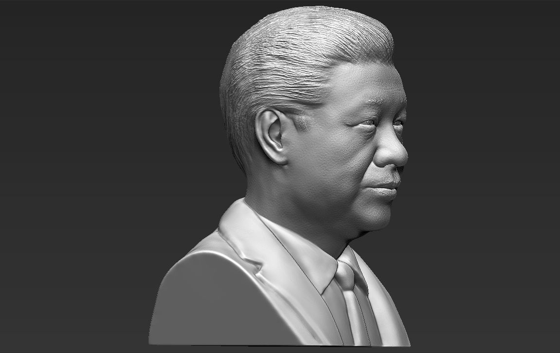 Xi Jinping bust 3D printing ready stl obj formats 3D print model_11