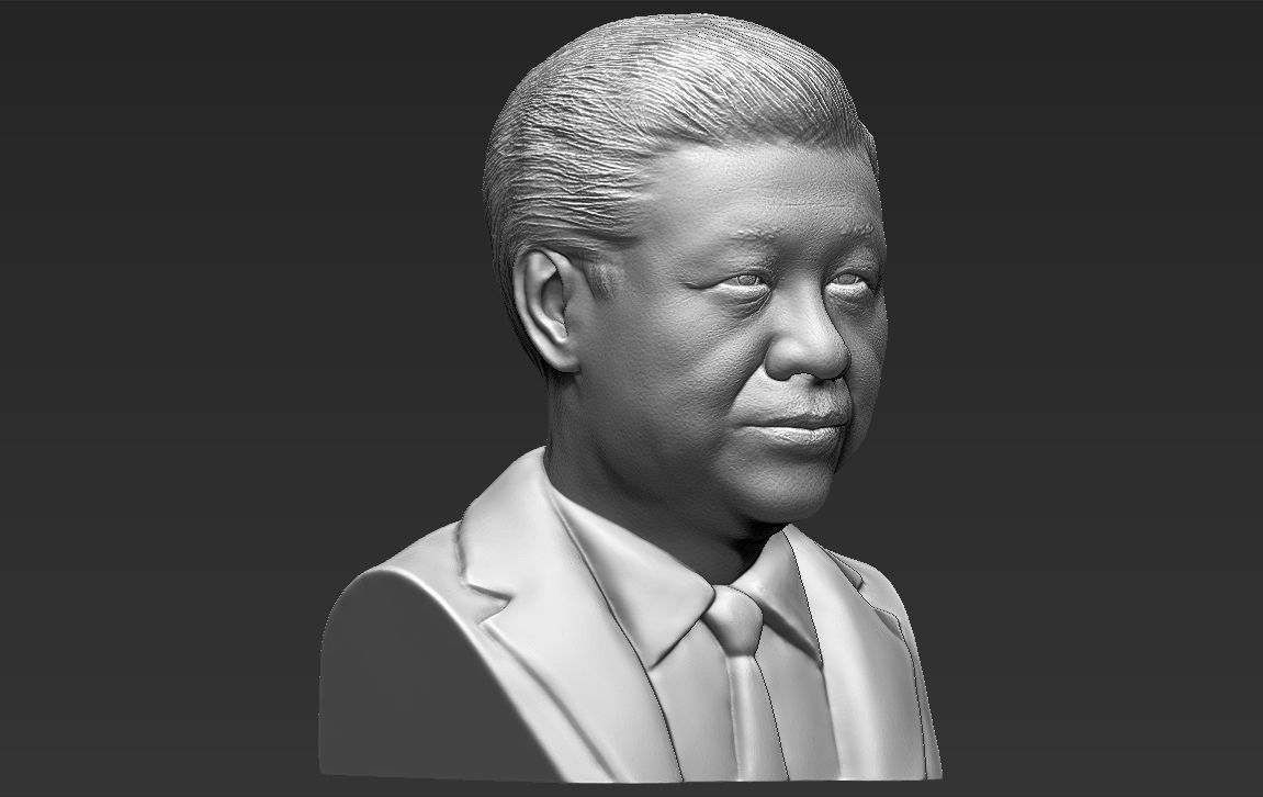 Xi Jinping bust 3D printing ready stl obj formats 3D print model_12