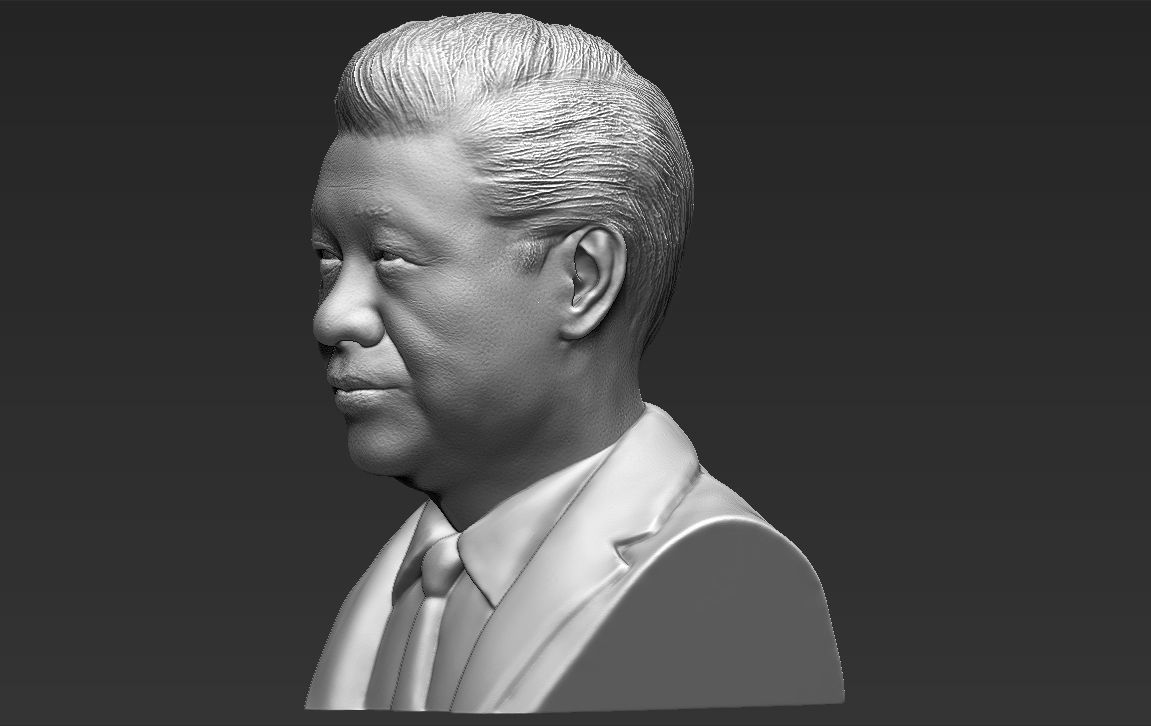 Xi Jinping bust 3D printing ready stl obj formats 3D print model_3