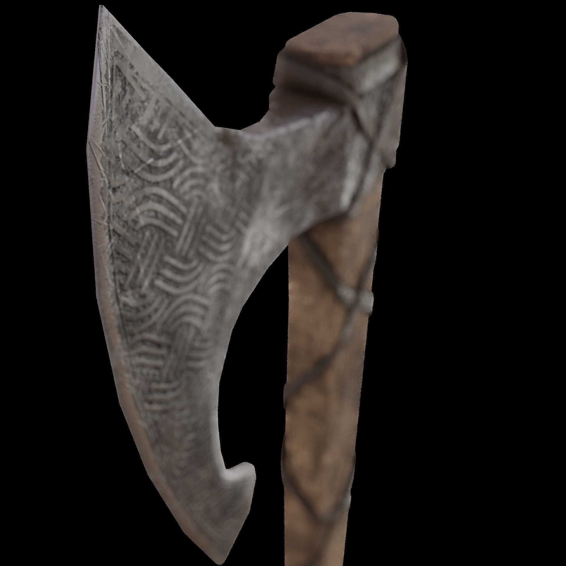 Viking axe Gameready PBR Low-poly 3D model_3
