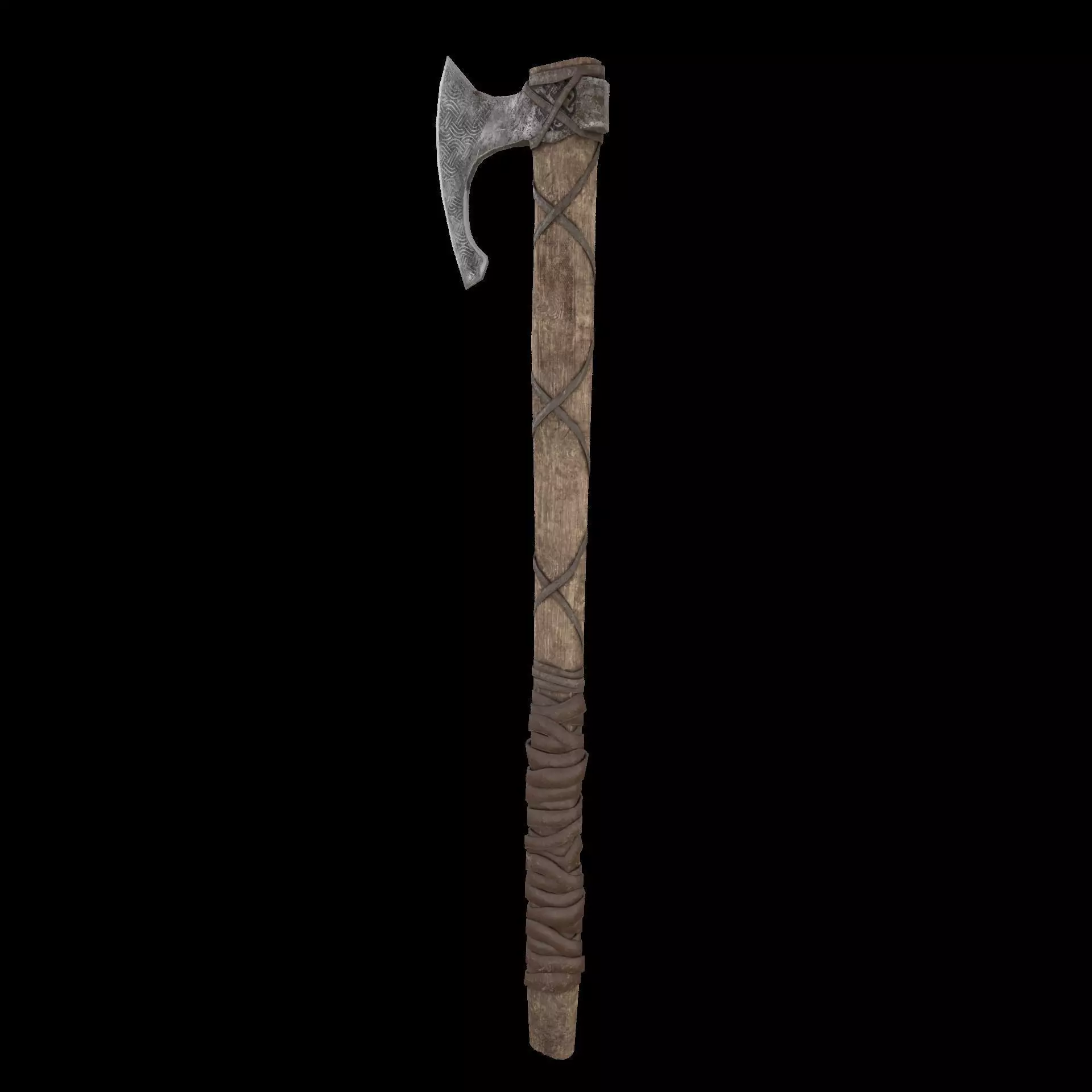 Viking axe Gameready PBR Low-poly 3D model_0