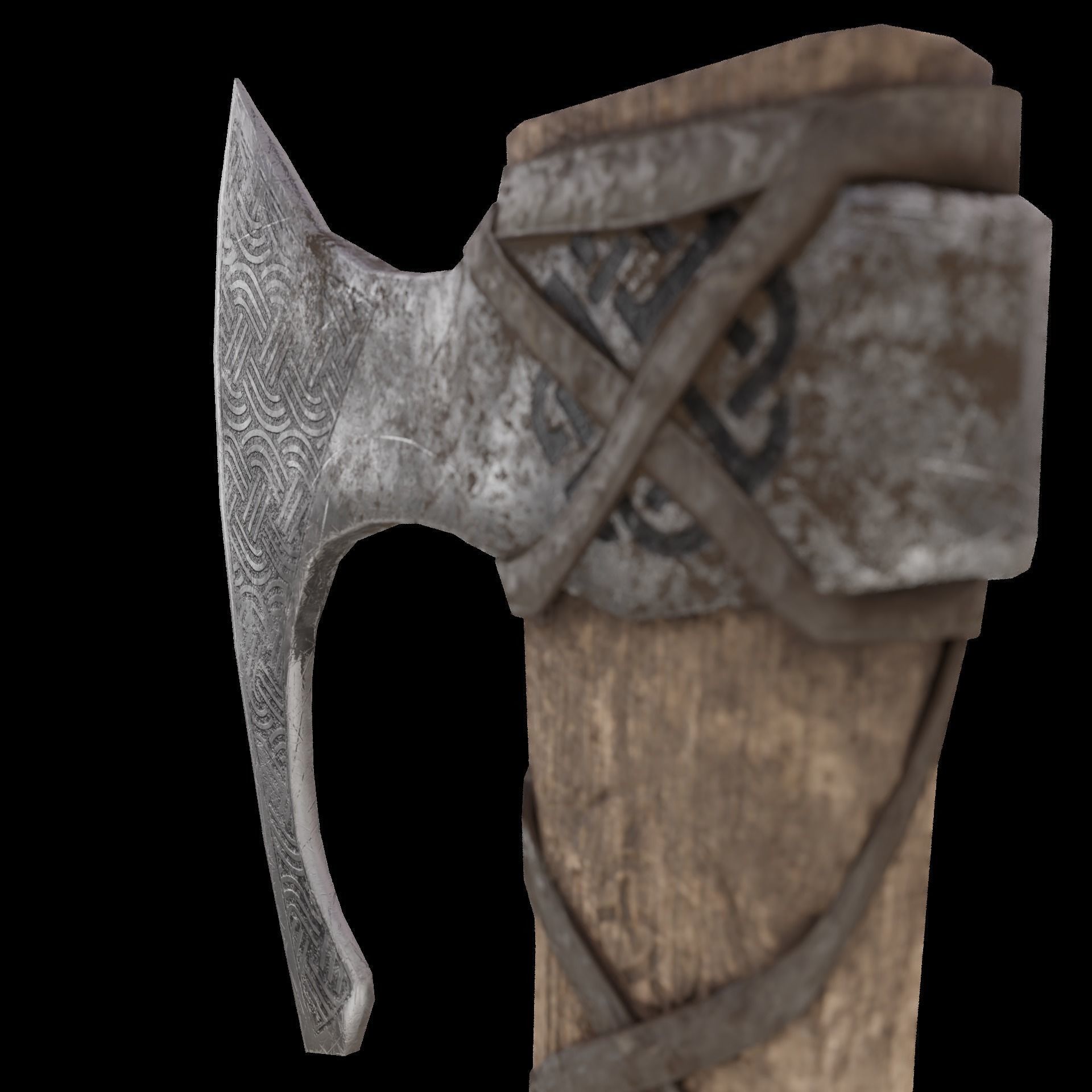 Viking axe Gameready PBR Low-poly 3D model_4