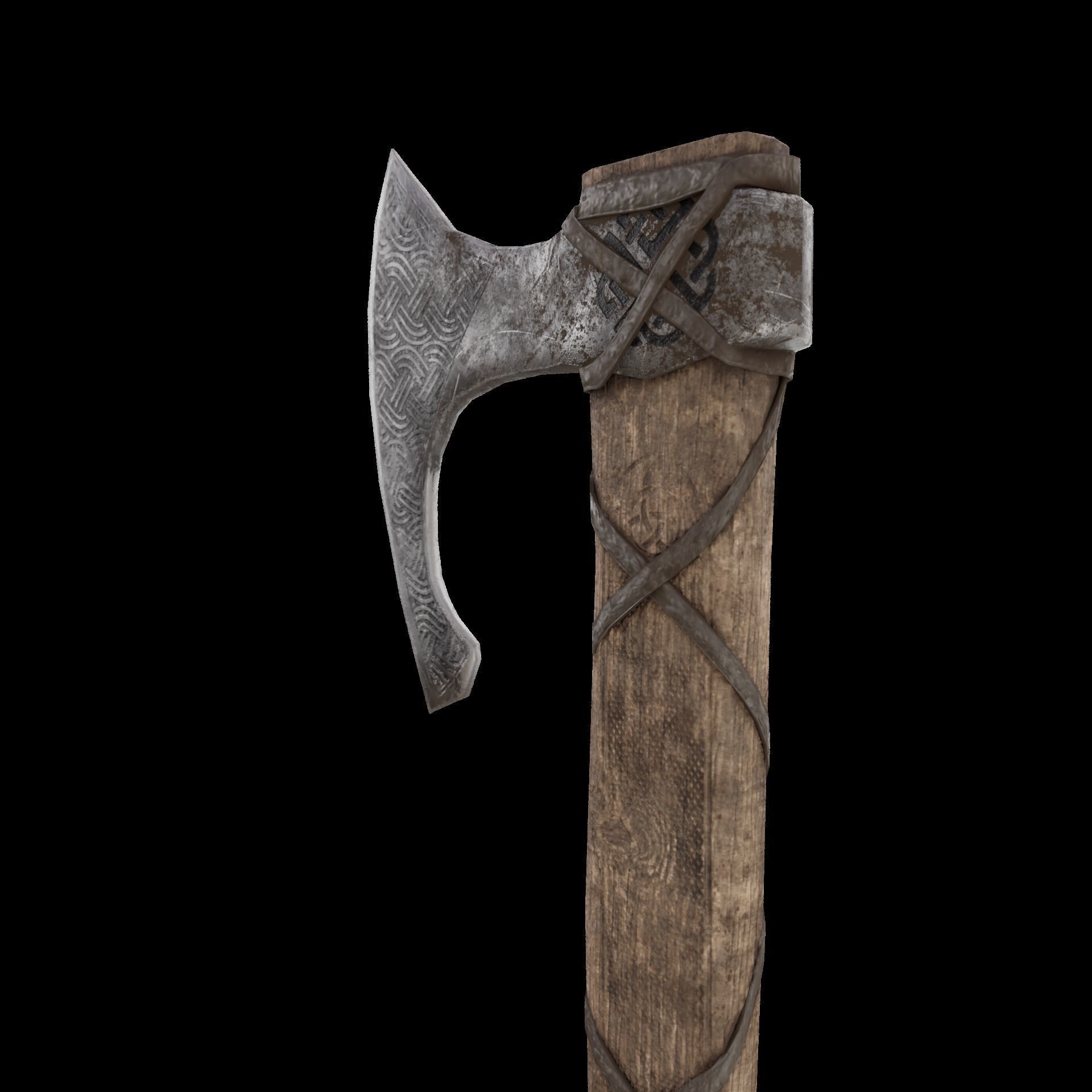 Viking axe Gameready PBR Low-poly 3D model_2