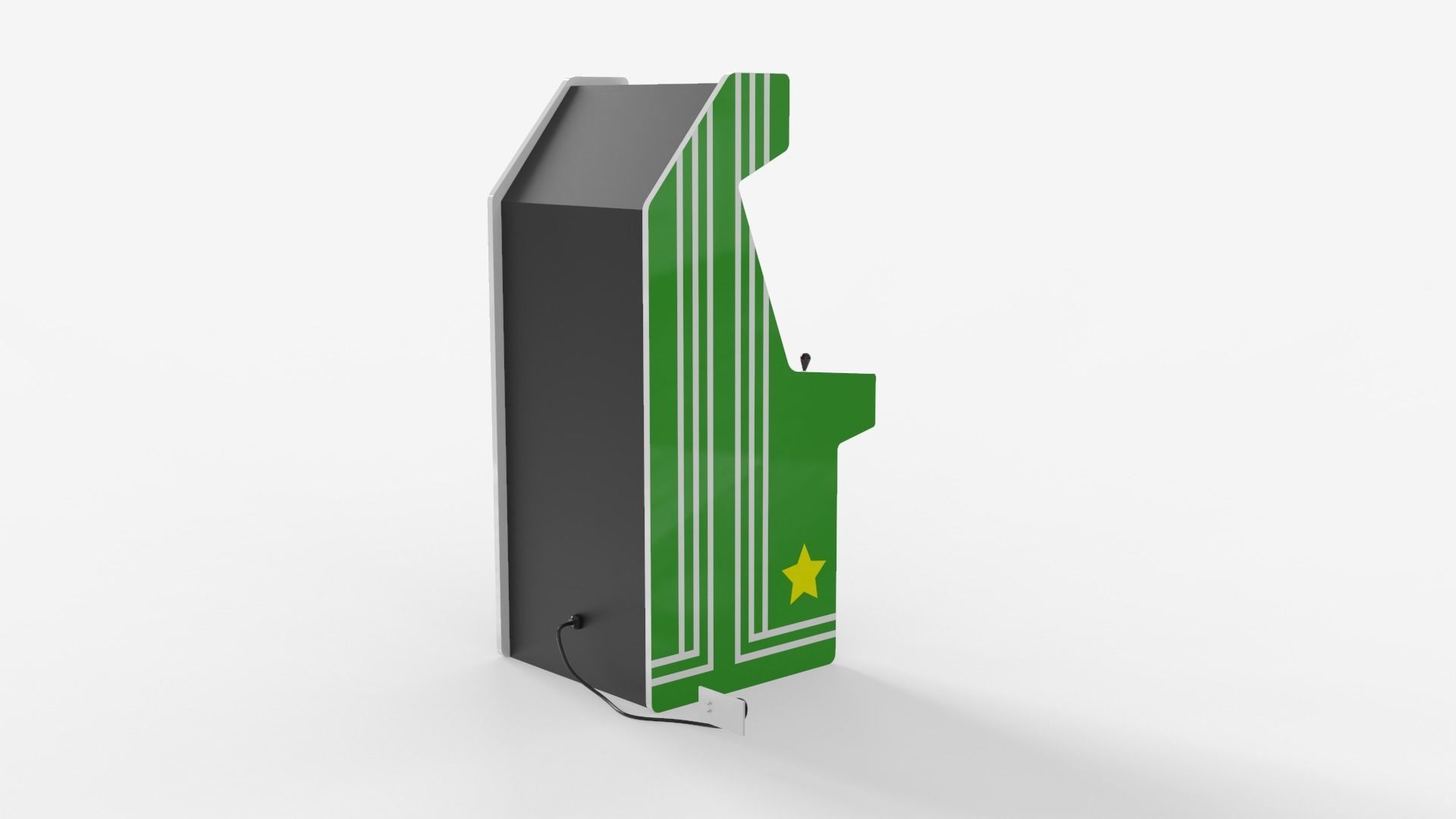 Classic Arcade Machine Cabinet 3D model_5