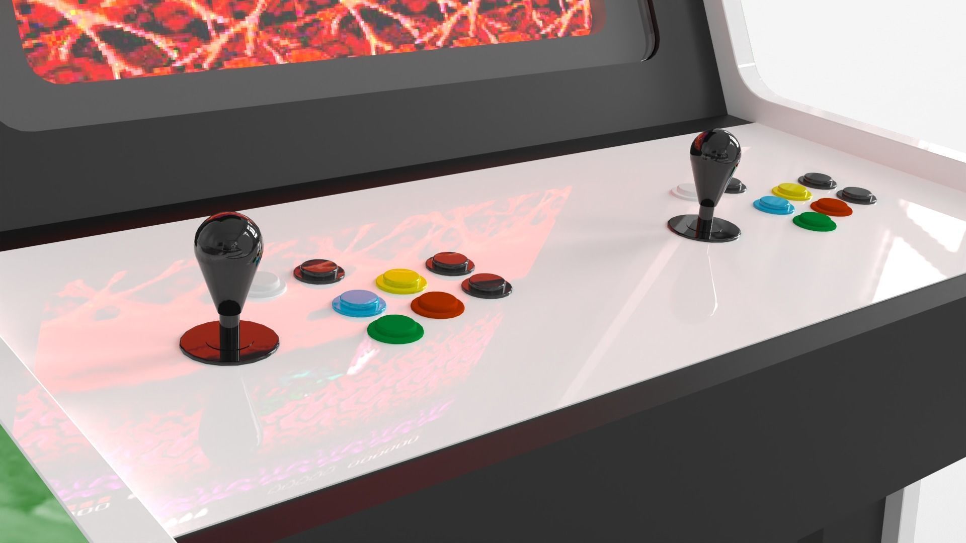 Classic Arcade Machine Cabinet 3D model_1