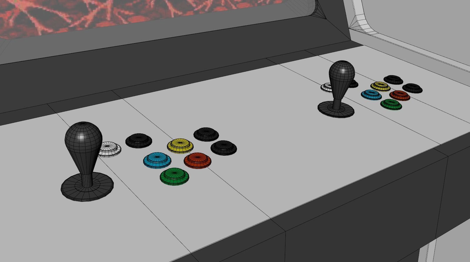 Classic Arcade Machine Cabinet 3D model_14