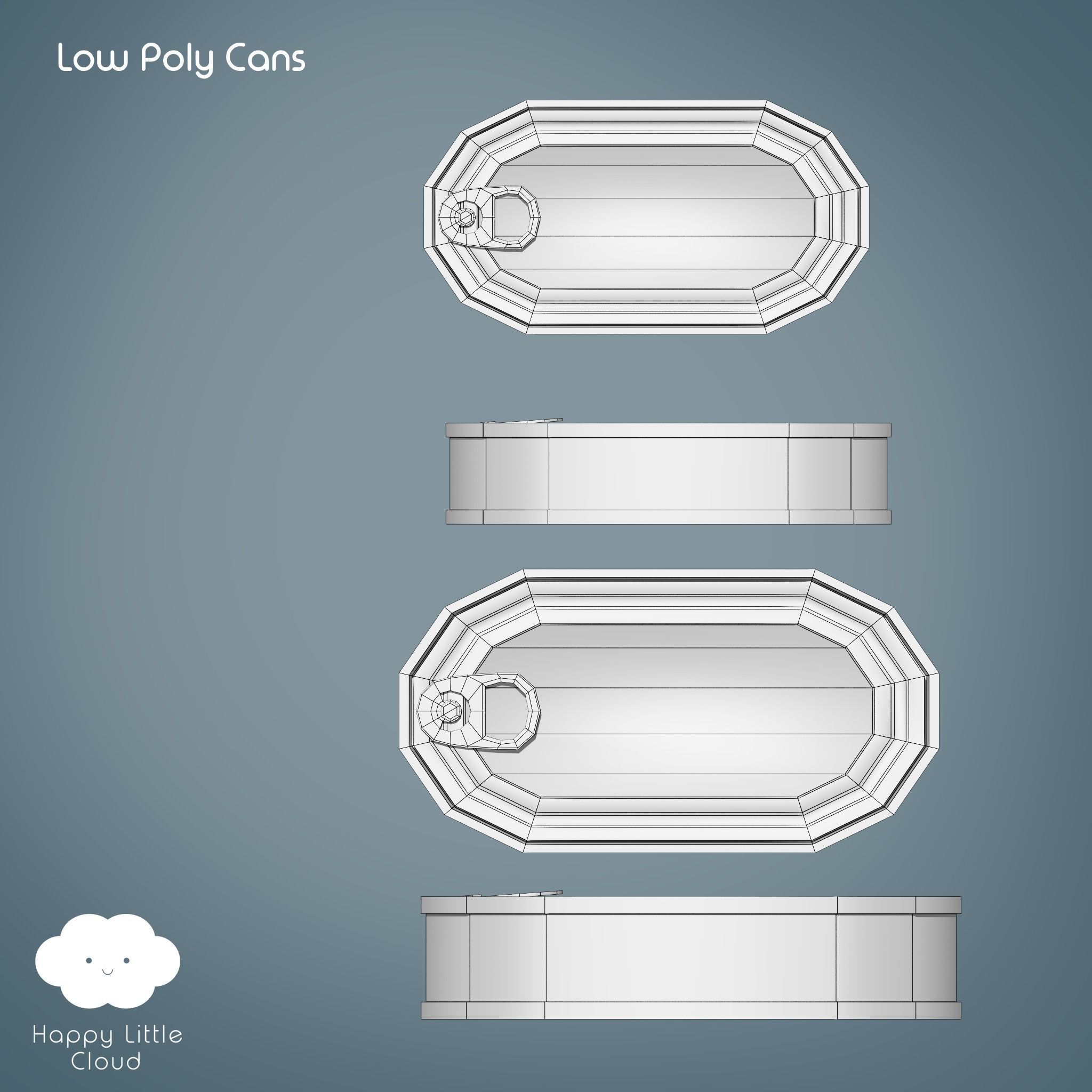 PBR Tin Can Pack Low-poly 3D model_17