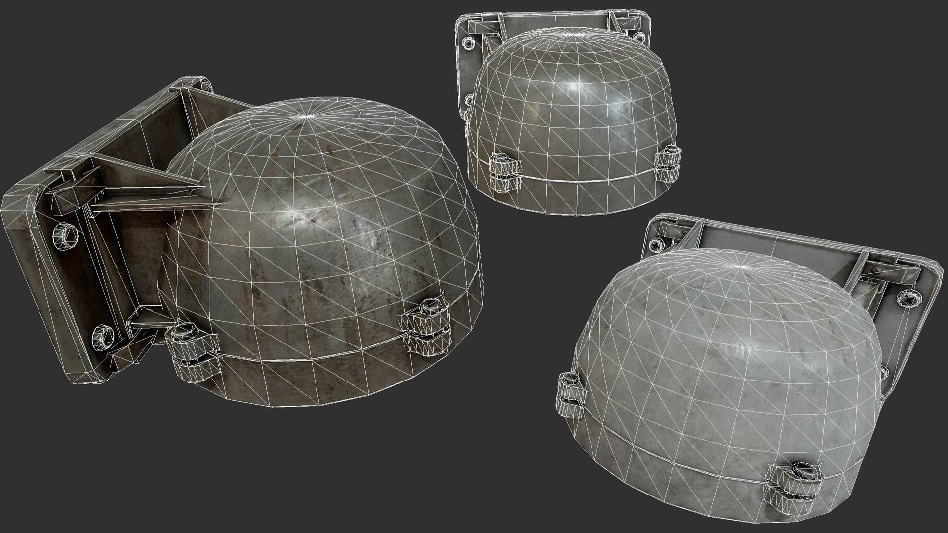Bunker Wall Lamp PBR Low-poly 3D model_2