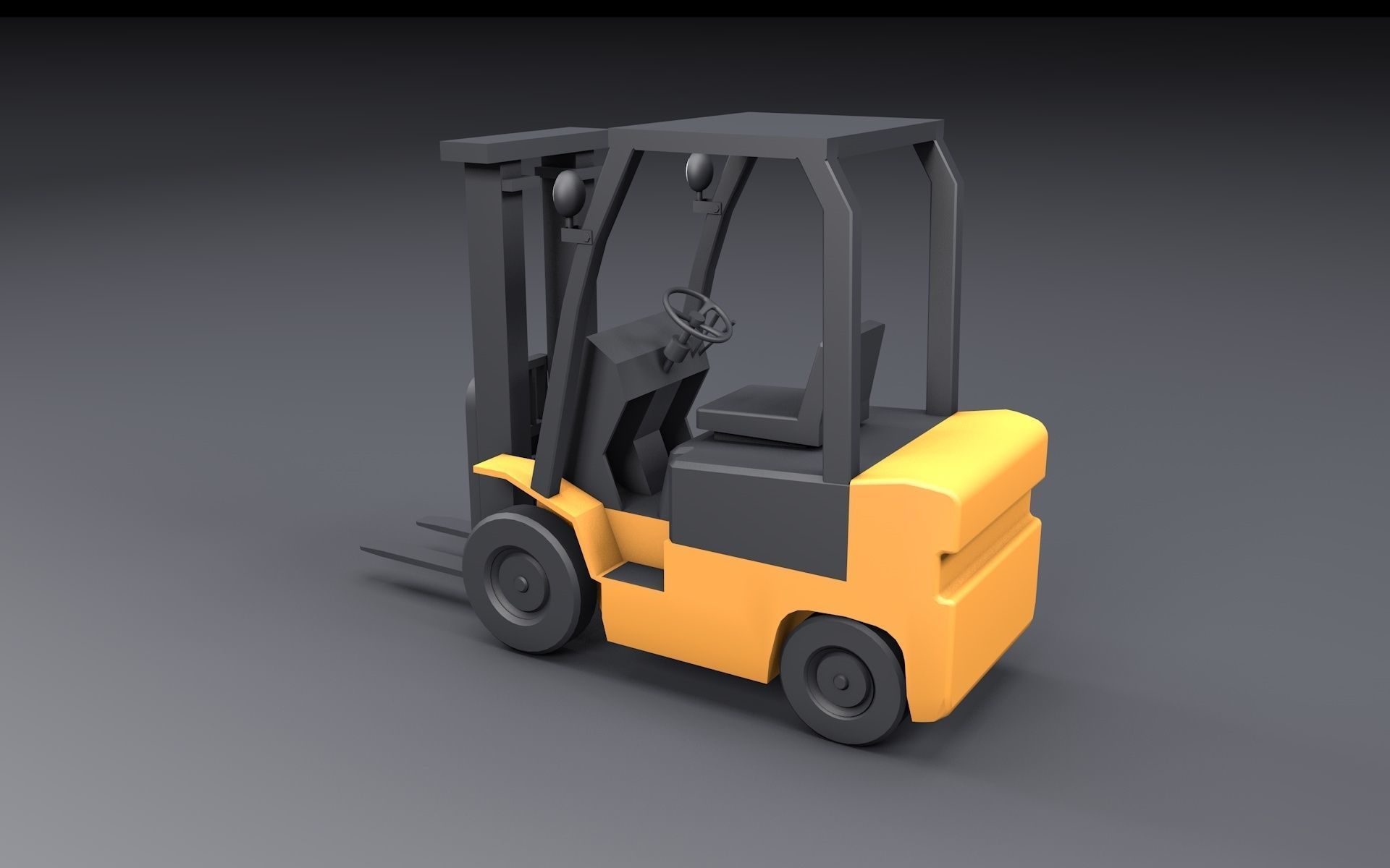 Forklift truck Free 3D model_1