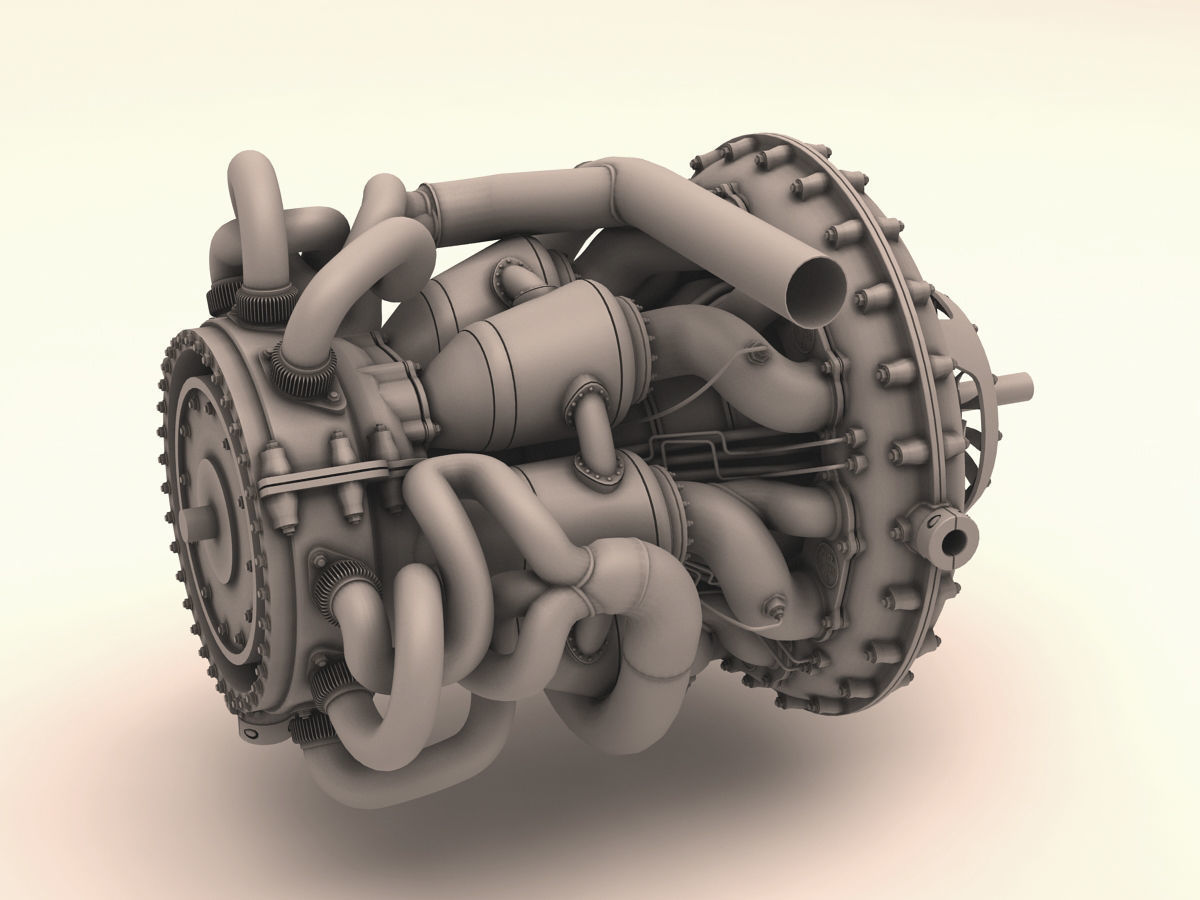 Jet engine 3D model_5