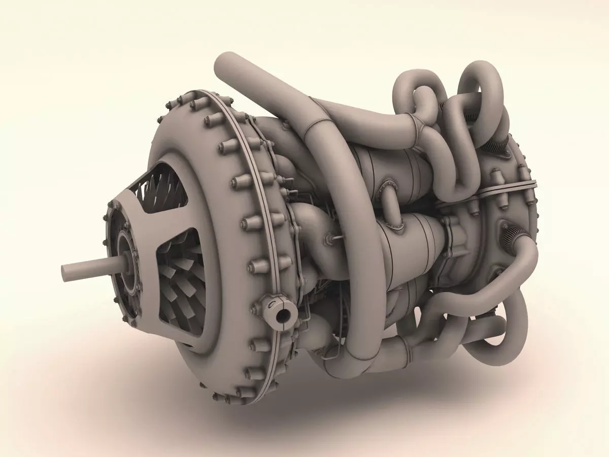 Jet engine 3D model_0