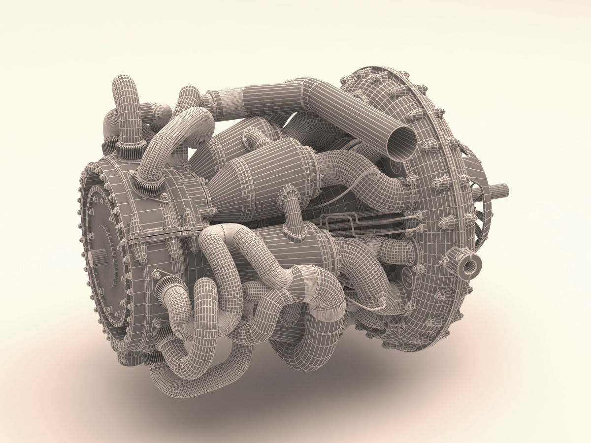 Jet engine 3D model_1