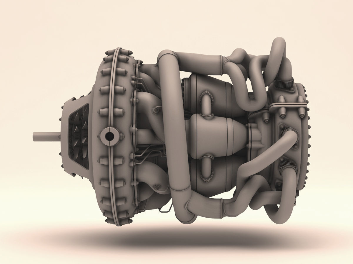 Jet engine 3D model_4