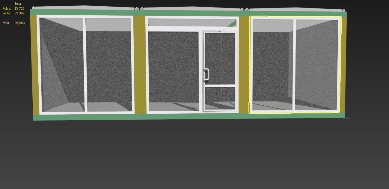 Modular building Mini mart  3D model_8